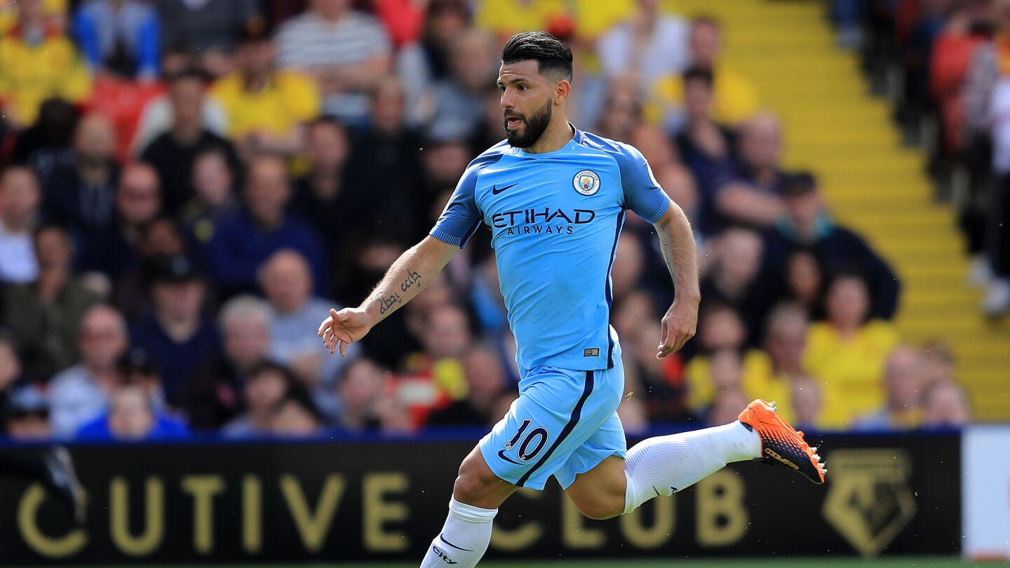 Kun Ag&uuml;ero, en un partido del Manchester City