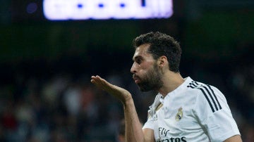 Arbeloa celebra un gol durante su época como jugador del Real Madrid