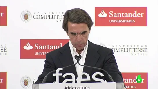 Aznar en su discurso de clausura del curso de verano de la fundación FAES Aznar en su discurso de clausura del curso de verano de la fundación FAES
