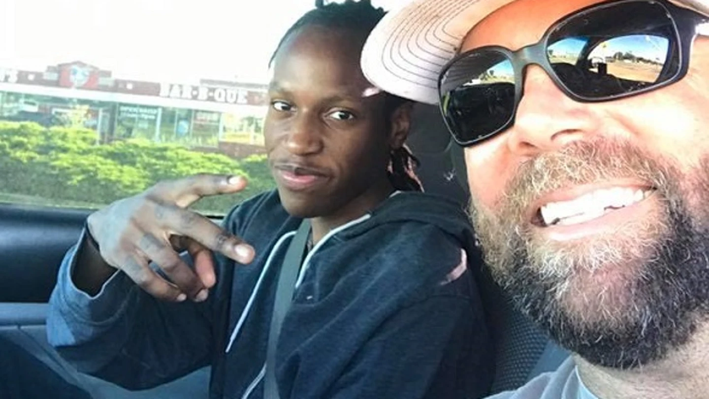 Andy Mitchell con Justin Korva en el coche Andy Mitchell con Justin Korva en el coche
