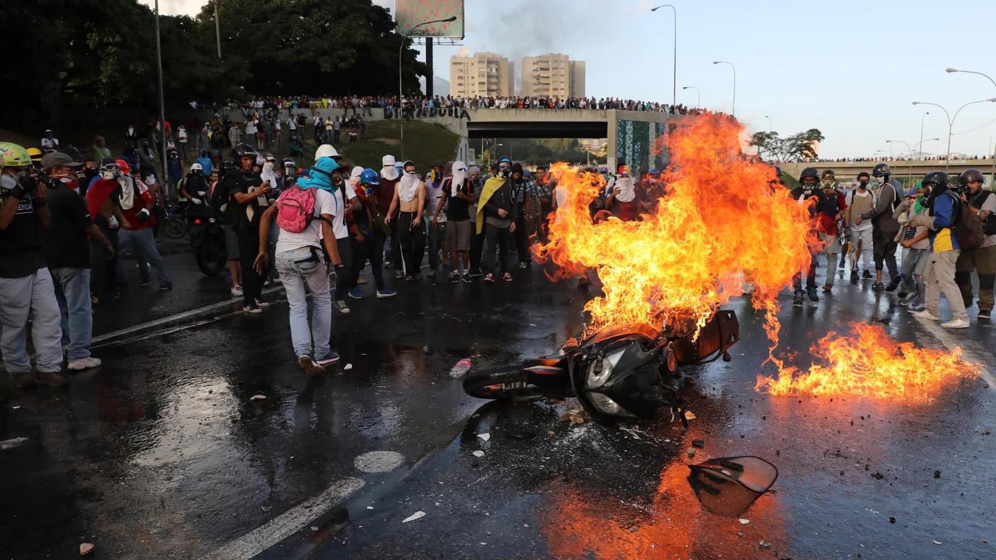 Imagen de archivo de una protesta en Venezuela contra Nicolás Maduro Imagen de archivo de una protesta en Venezuela contra Nicolás Maduro