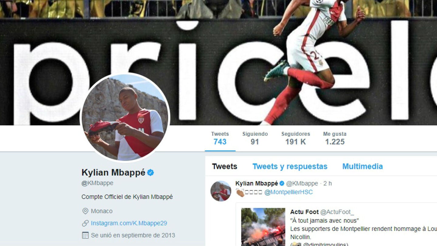 La cuenta de Twitter de Mbapp&eacute;
