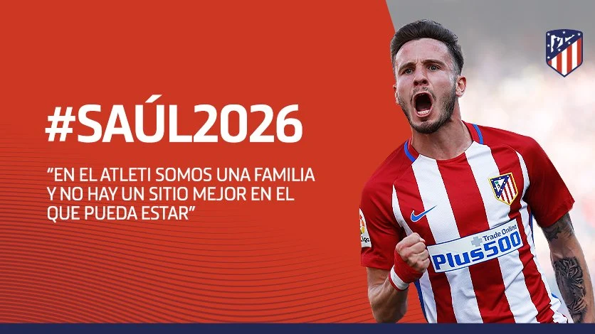 Saúl renueva con el Atlético