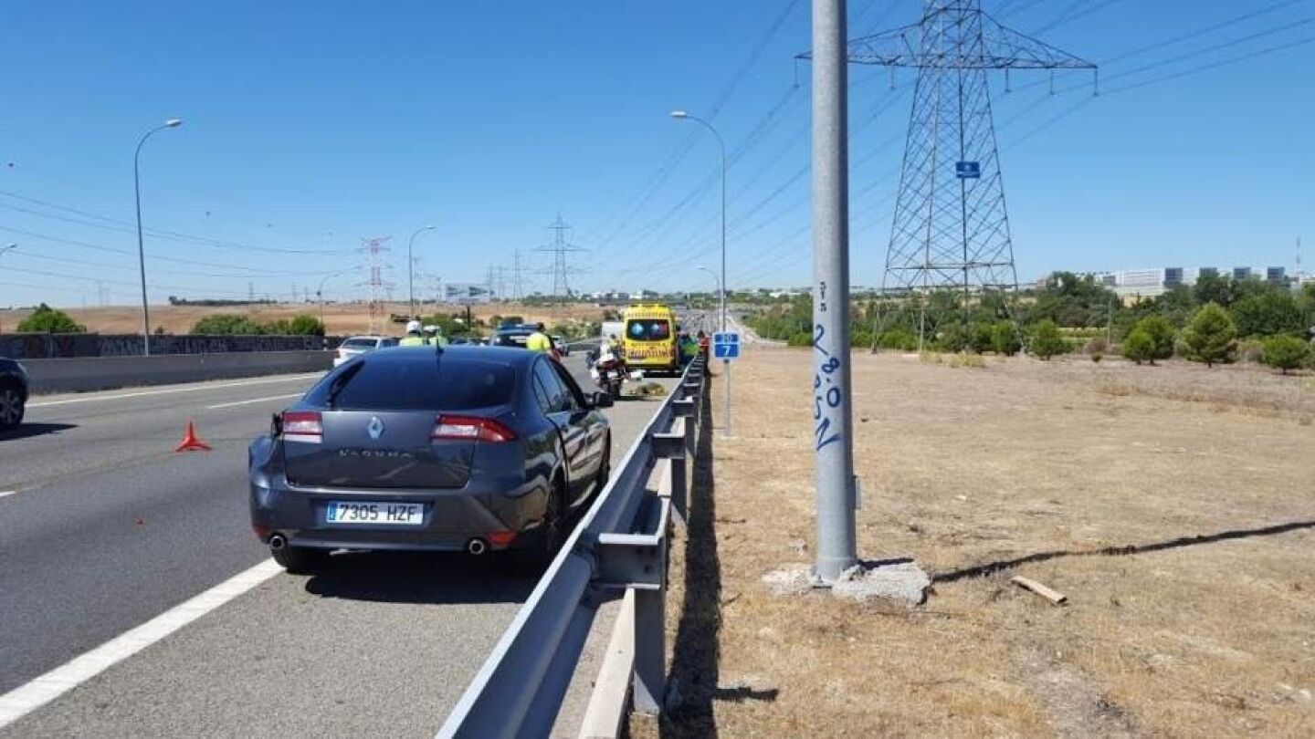 Imagen del accidente en el que ha fallecido un guardia civil