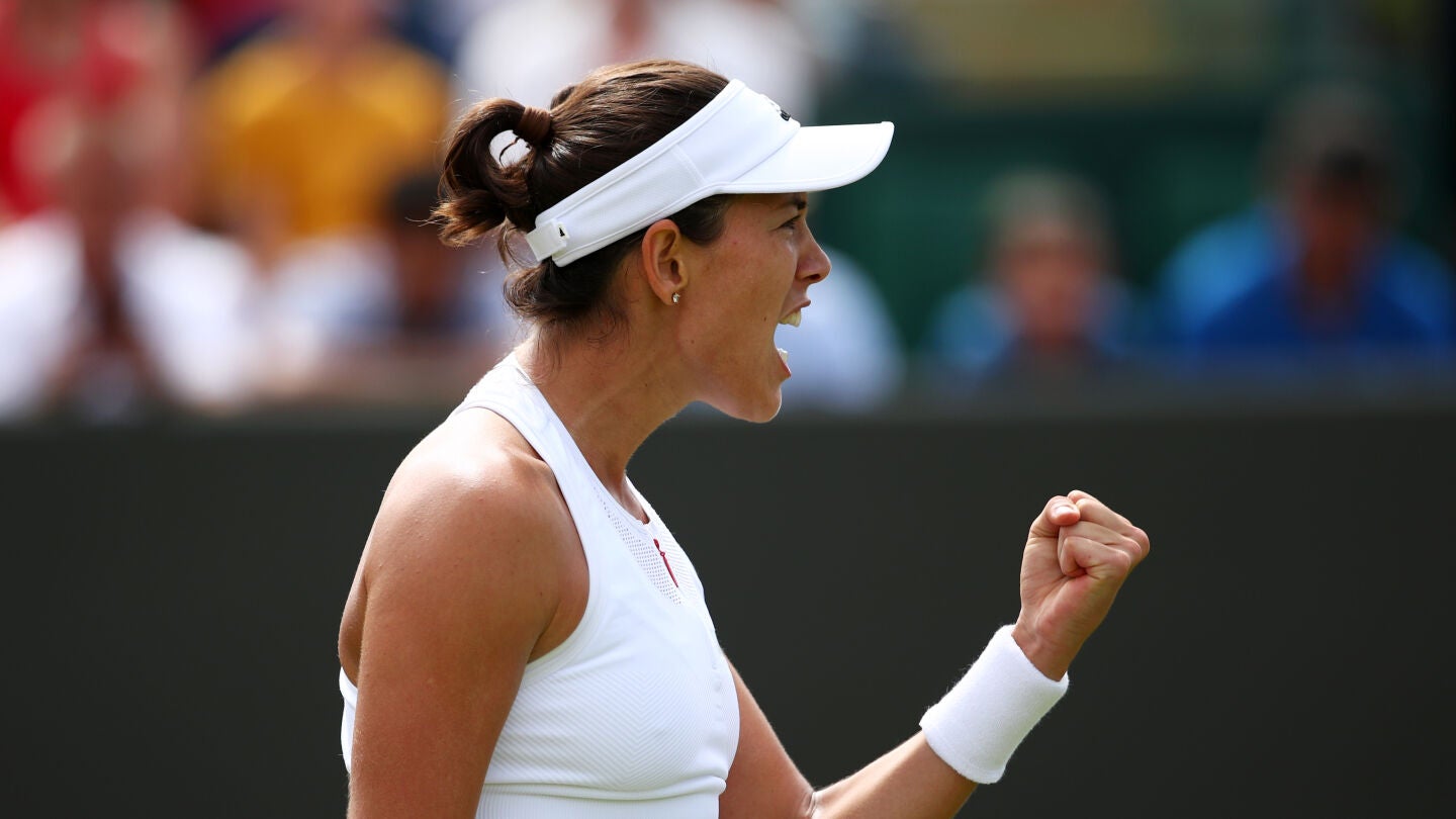 Muguruza celebra un punto ante Ekaterina Alexandrova