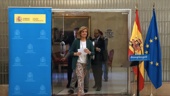 Fátima Báñez, durante una rueda de prensa Fátima Báñez, durante una rueda de prensa