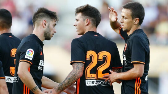 El Valencia celebra un gol