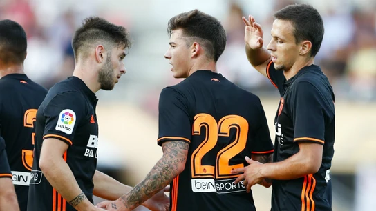 El Valencia celebra un gol El Valencia celebra un gol