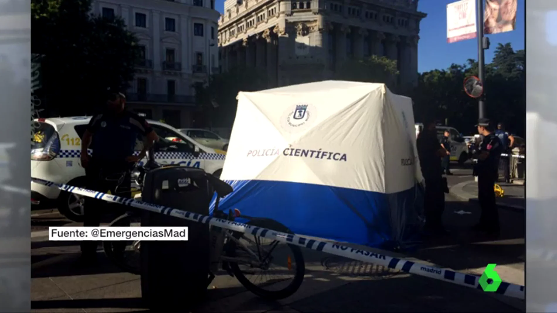 Muere un ciclista tras ser atropellado por un camión en el centro de Madrid