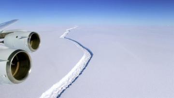 Grieta en el segmento Larsen C en la Antártida