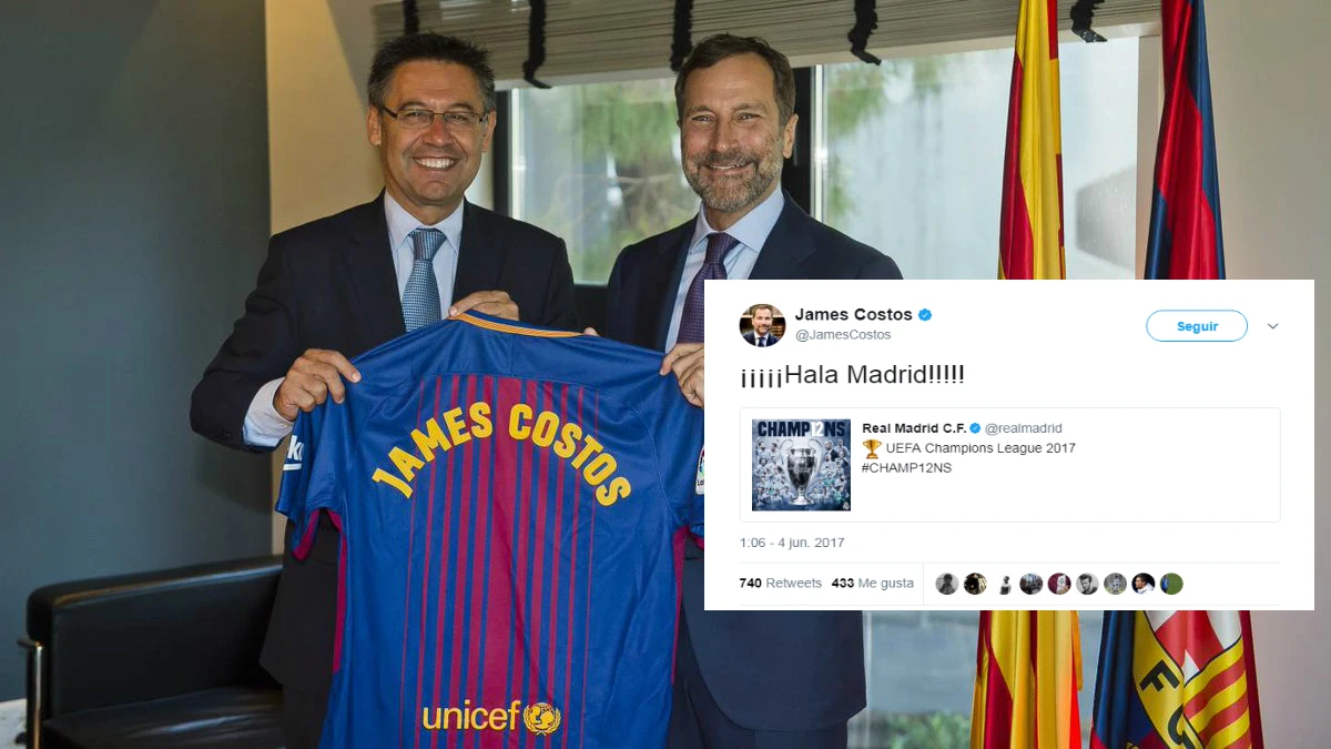 Bartomeu, James Costos y su tuit de apoyo al Real Madrid
