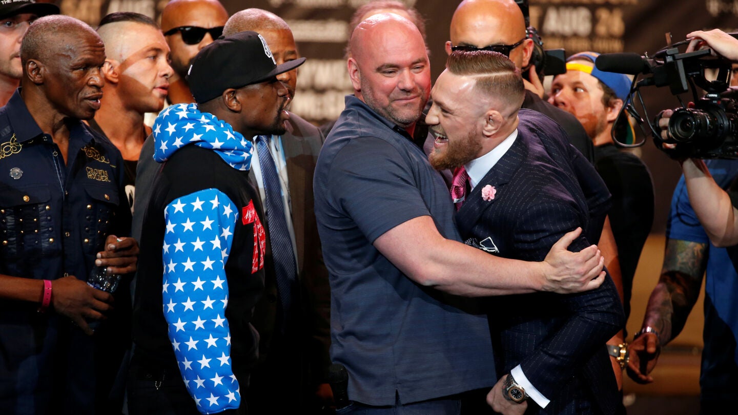 Primer cara a cara entre Mayweather y McGregor