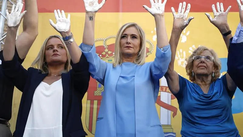 Marimar Blanco, Cristina Cifuentes y Manuela Carmena en el homenaje a Miguel Ángel Blanco