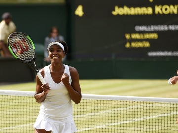 Venus Williams celebra su victoria ante Konta Venus Williams celebra su victoria ante Konta