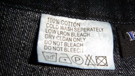Etiqueta de una prenda de ropa