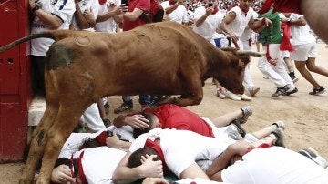 Imagen del séptimo encierro de San Fermín 2017