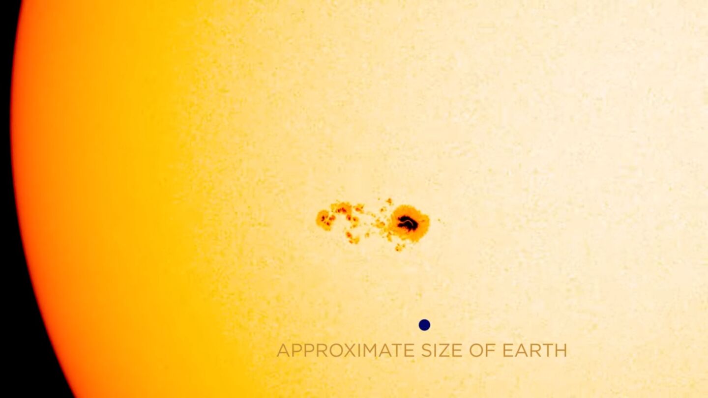 Mancha solar capturada por la NASA