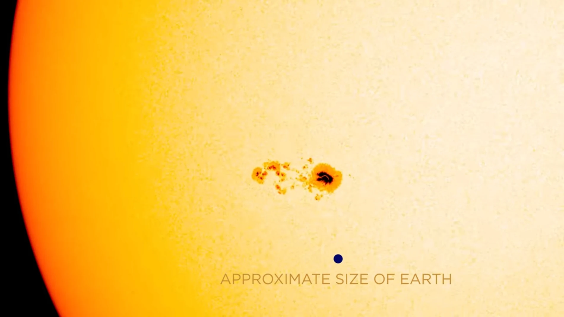 Mancha solar capturada por la NASA