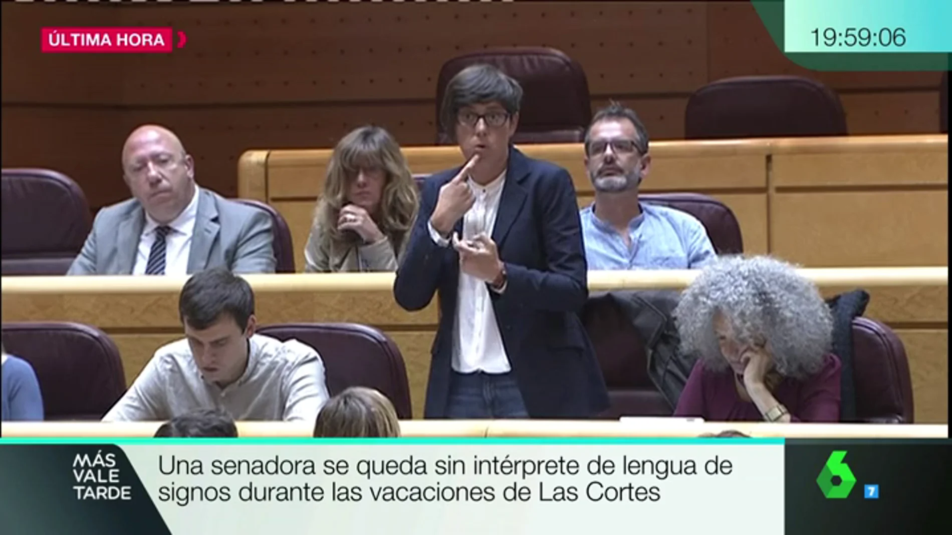 Pilar Lima interviniendo en el Senado