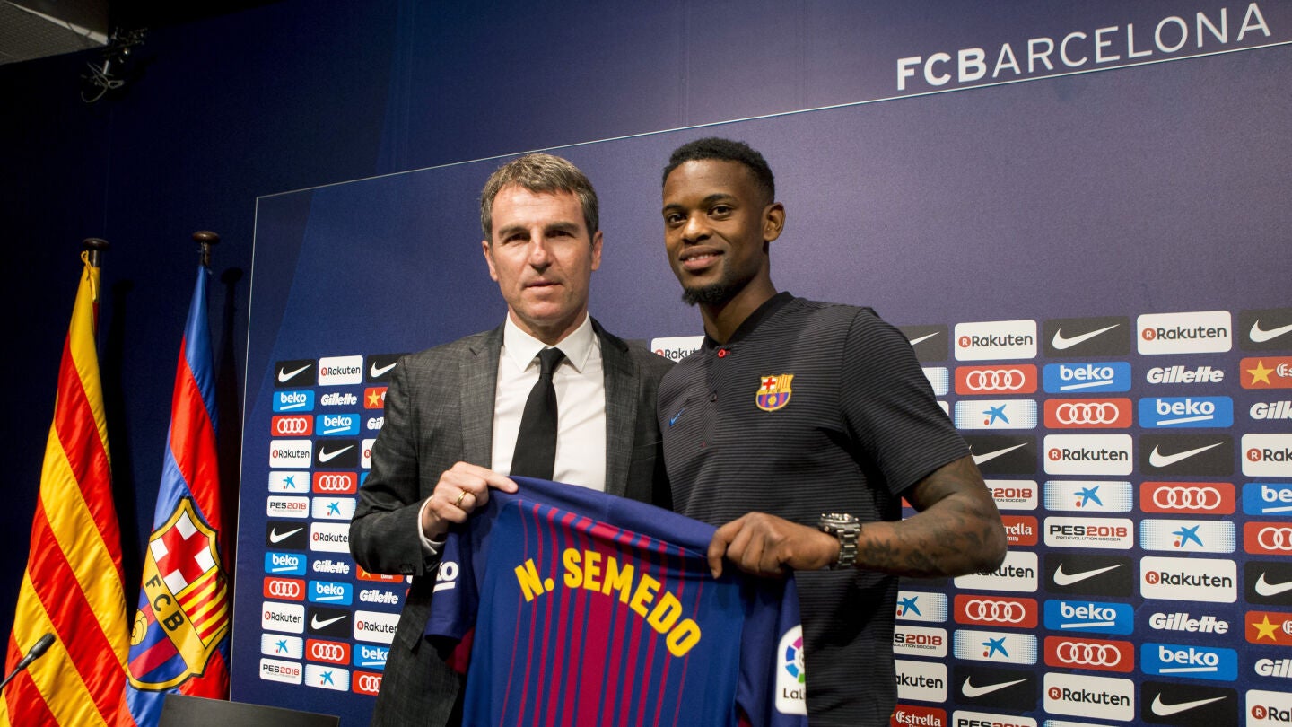 Semedo presentado con el FC Barcelona