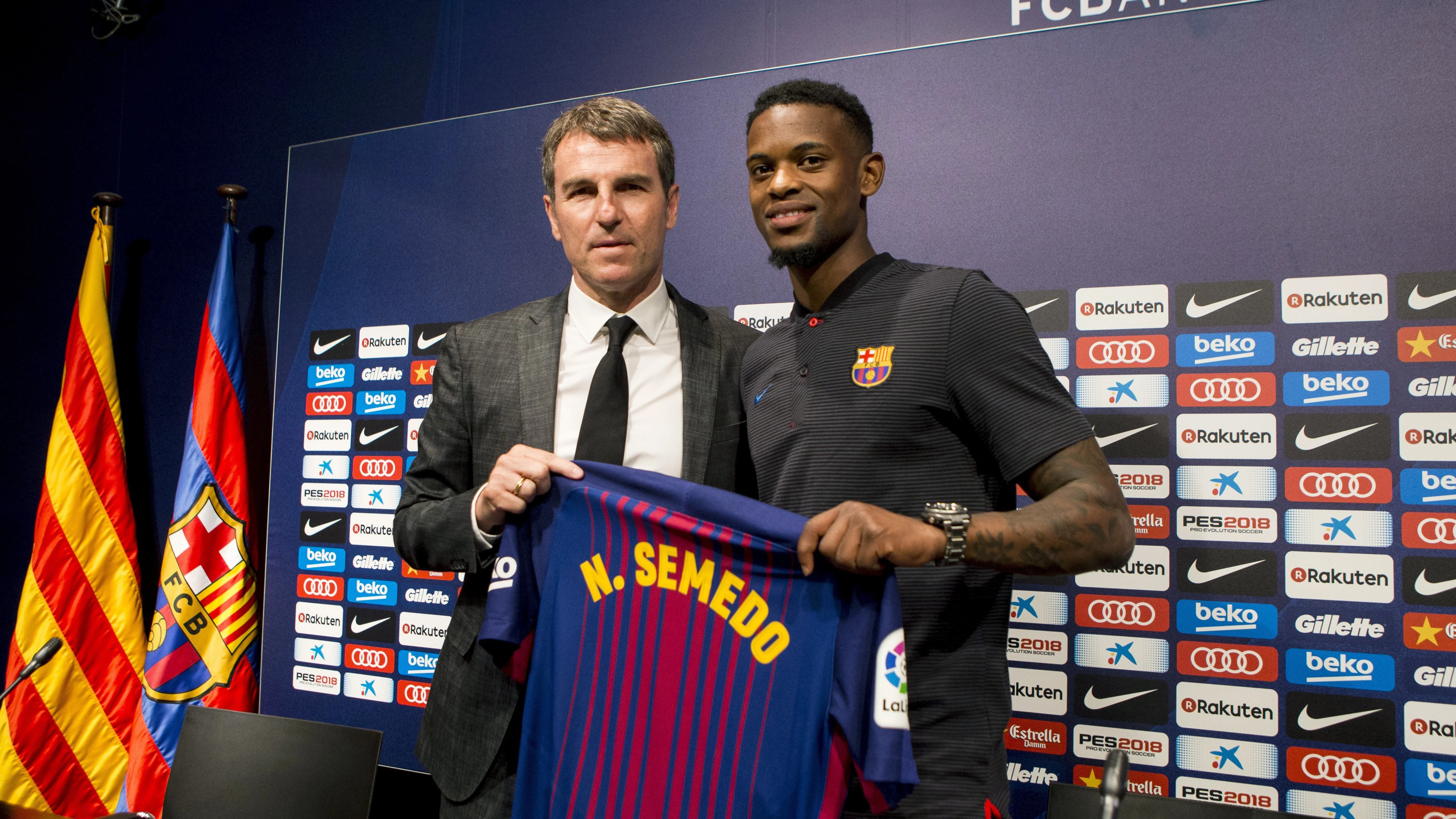 Semedo presentado con el FC Barcelona