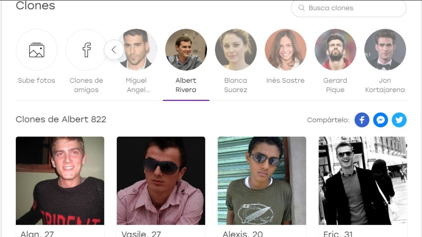 El buscador de clones de famosos