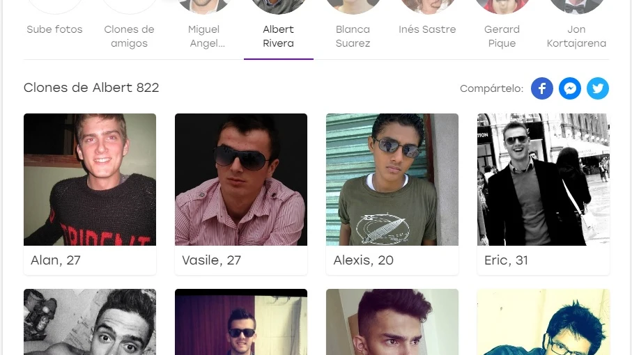 El buscador de clones de famosos