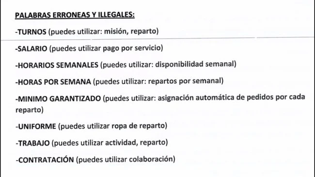 Las palabras prohibidas a sus empleados por parte de Deliveroo