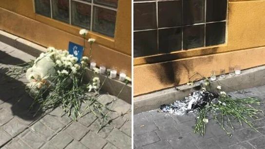 Las flores del homenaje a Miguel Ángel Blanco en Getafe Las flores del homenaje a Miguel Ángel Blanco en Getafe