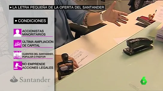 La letra pequeña de la oferta del Santander La letra pequeña de la oferta del Santander