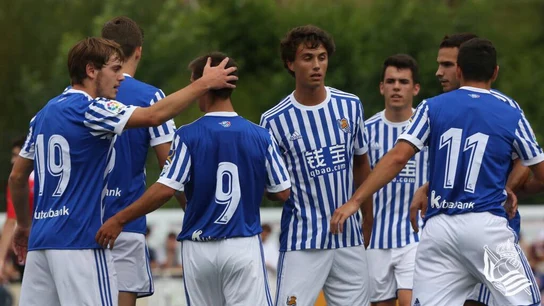 La Real Sociedad celebra un gol La Real Sociedad celebra un gol
