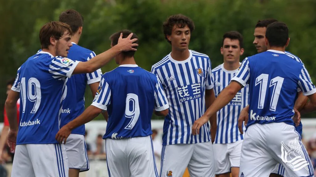 La Real Sociedad celebra un gol La Real Sociedad celebra un gol