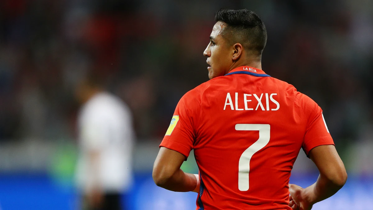 Alexis Sánchez, con Chile