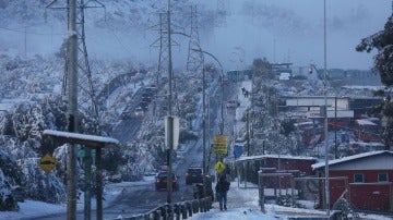 Las calles de Santiago de Chile nevadas