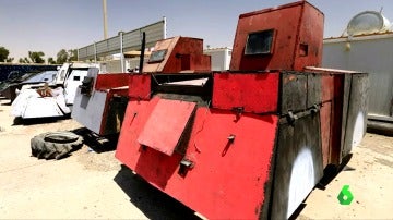 Uno de los tanques fabricados por los terroristas de Daesh