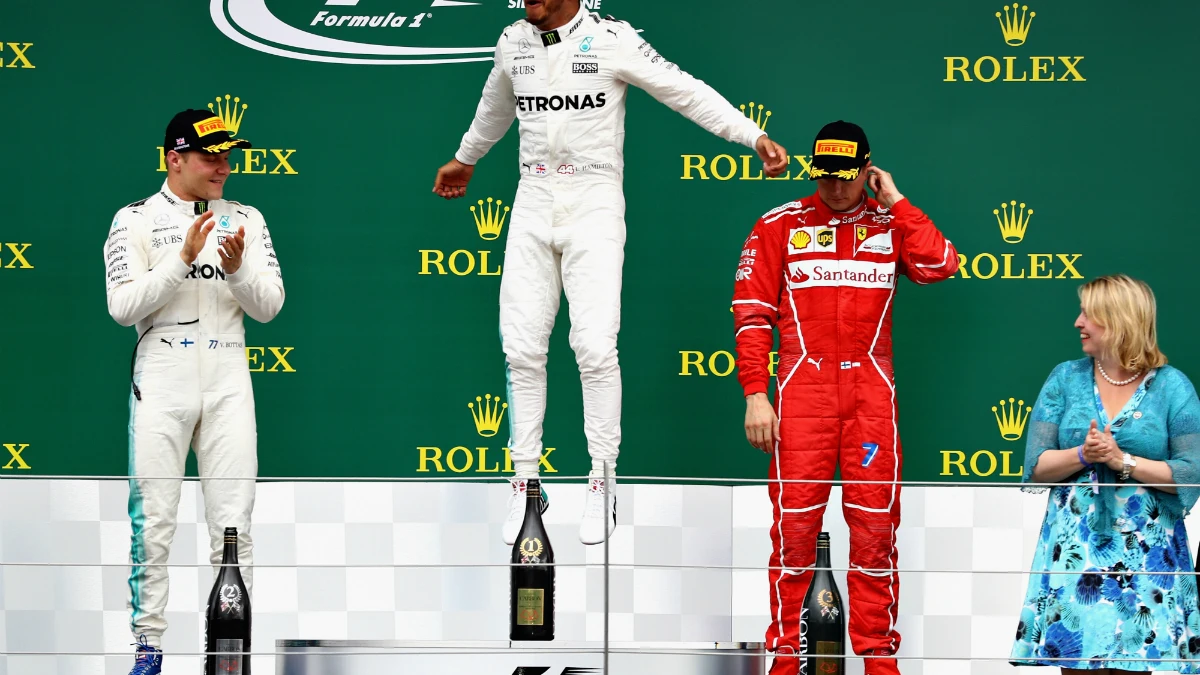 El podio del GP de Gran Bretaña