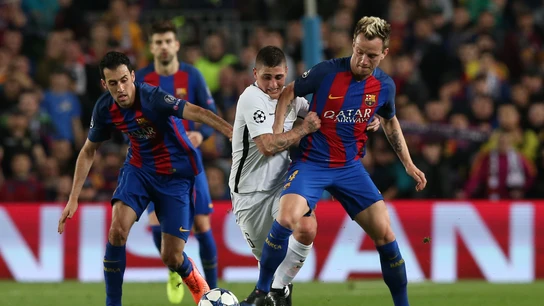Verrati y Rakitic durante un partido Verrati y Rakitic durante un partido
