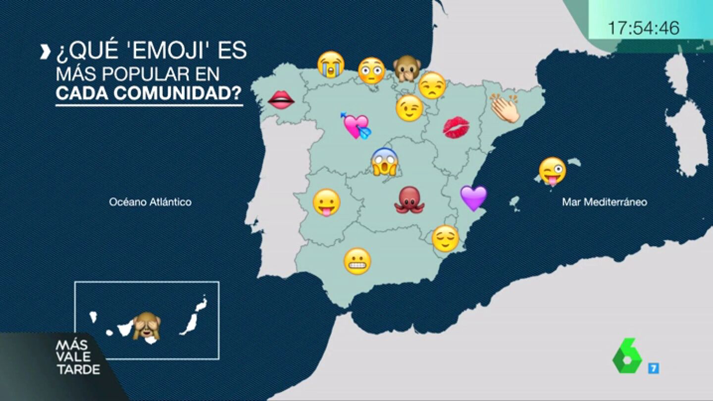 Estos son los emojis m&aacute;s utilizados en cada comunidad aut&oacute;noma de Espa&ntilde;a