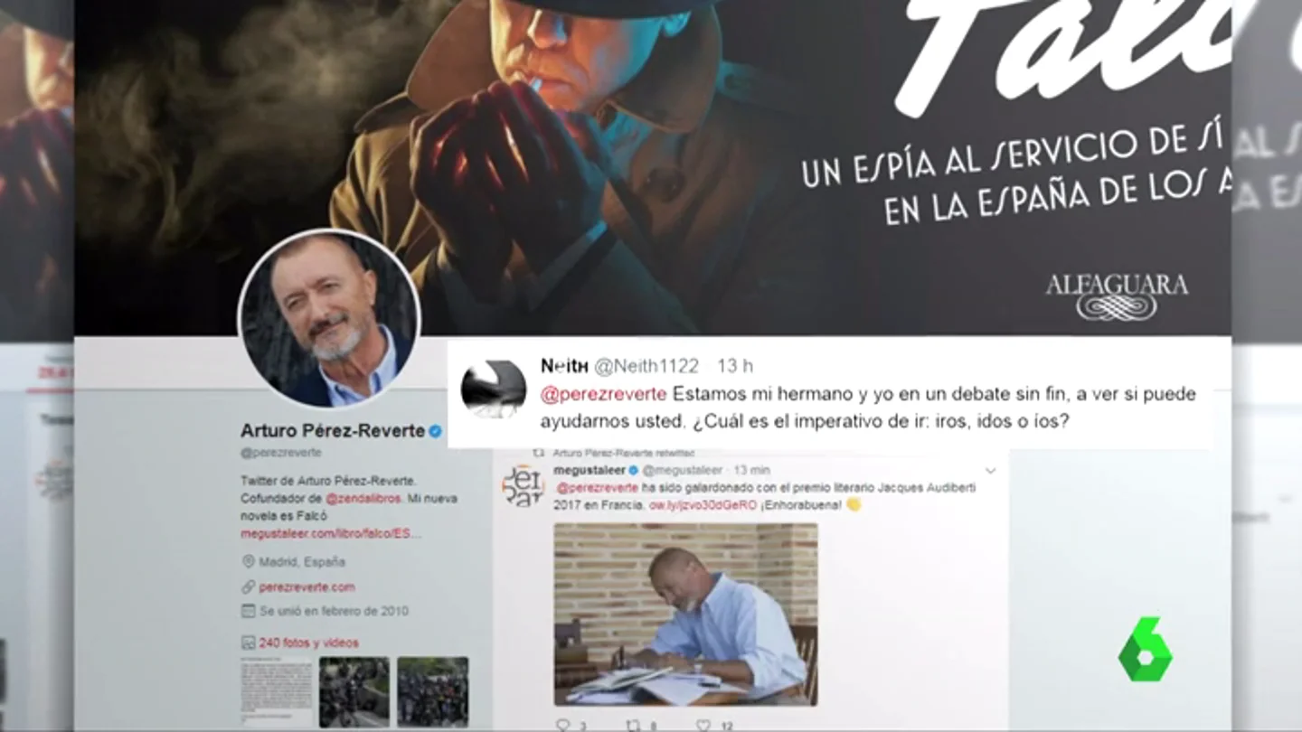 Indignación en redes sociales después de que Arturo Pérez-Reverte anuncie que la RAE aceptará 'iros' como imperativo de 'ir' Indignación en redes sociales después de que Arturo Pérez-Reverte anuncie que la RAE aceptará 'iros' como imperativo de 'ir'