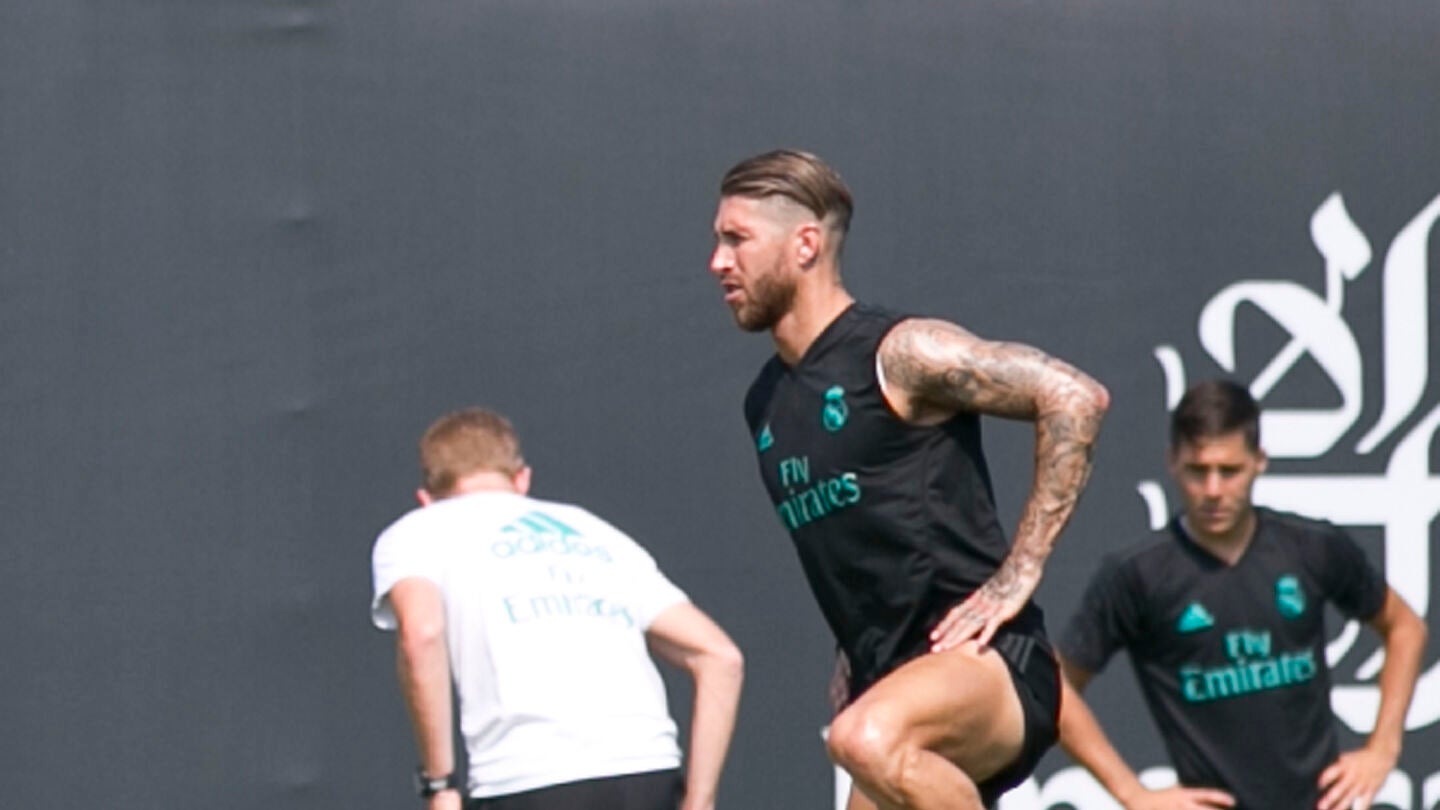 Sergio Ramos, en su primer entrenamiento en UCLA