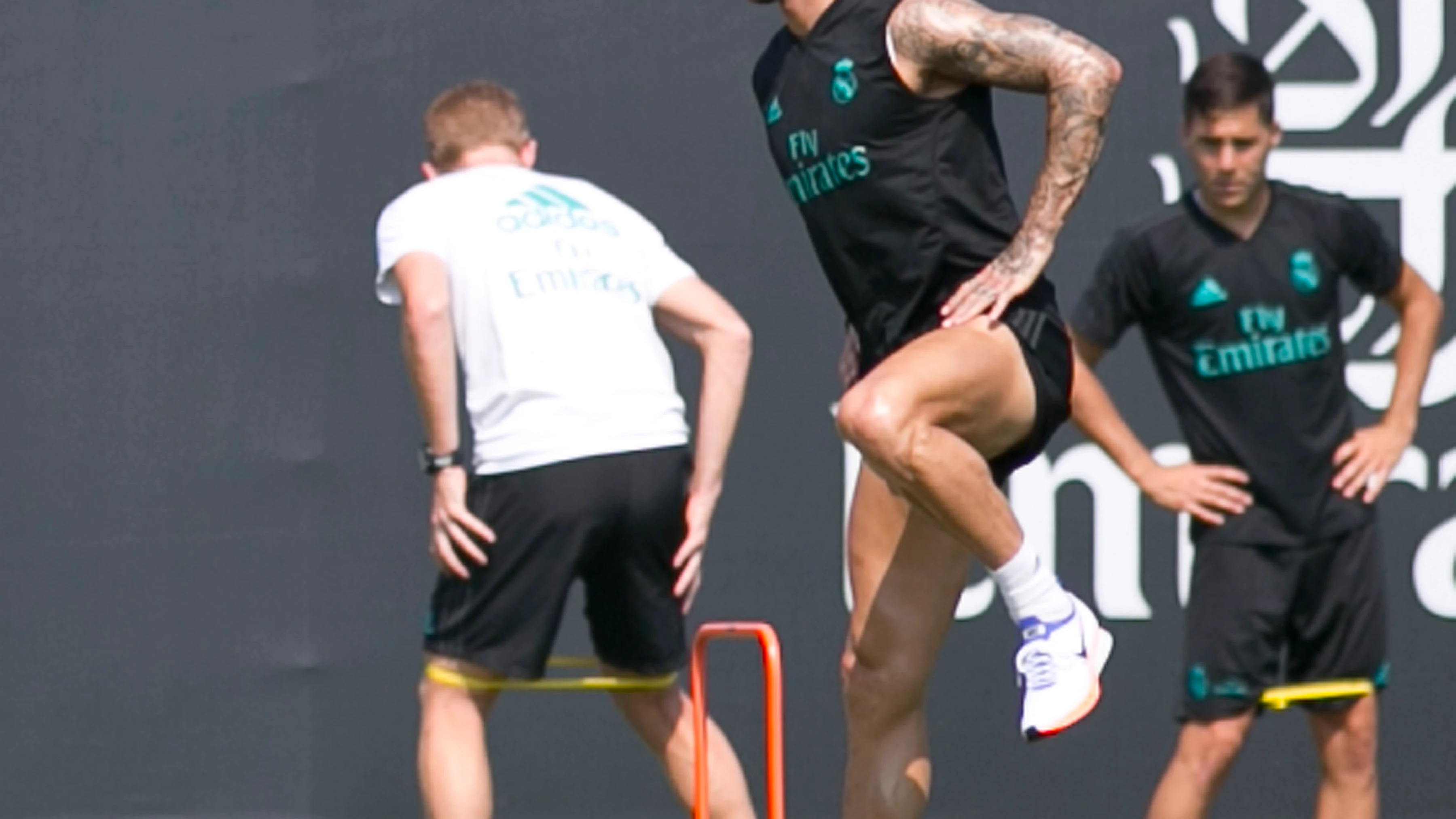 Sergio Ramos, en su primer entrenamiento en UCLA