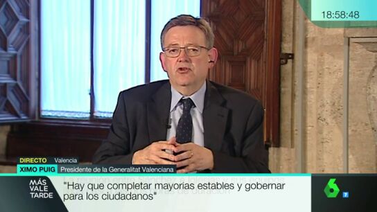 Ximo Puig: "Jam&aacute;s habl&eacute; de l&iacute;neas rojas con Podemos, nunca las tuve"