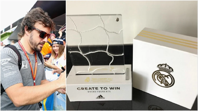 Detalle del Real Madrid con Fernando Alonso Detalle del Real Madrid con Fernando Alonso