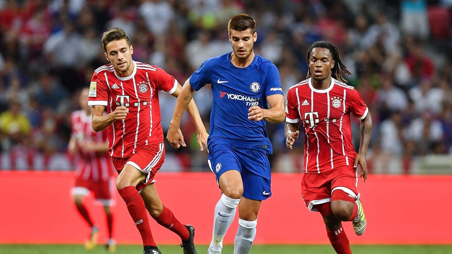 Morata durante el encuentro contra el Bayern
