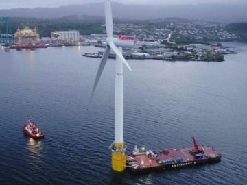 Imagen de la granja eólica Hywind, en Escocia Imagen de la granja eólica Hywind, en Escocia