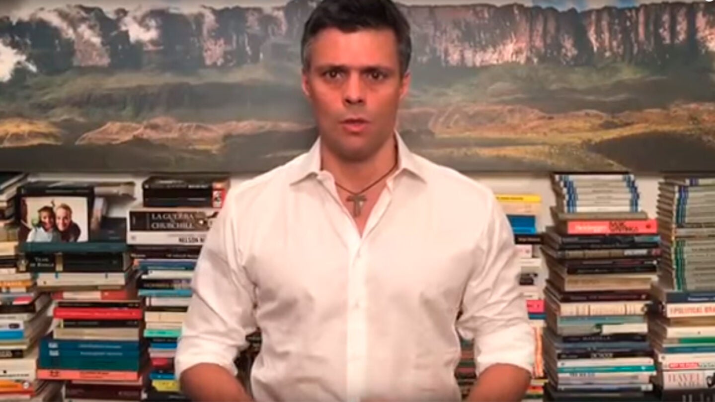 El opositor venezolano, Leopoldo L&oacute;pez, en un v&iacute;deo