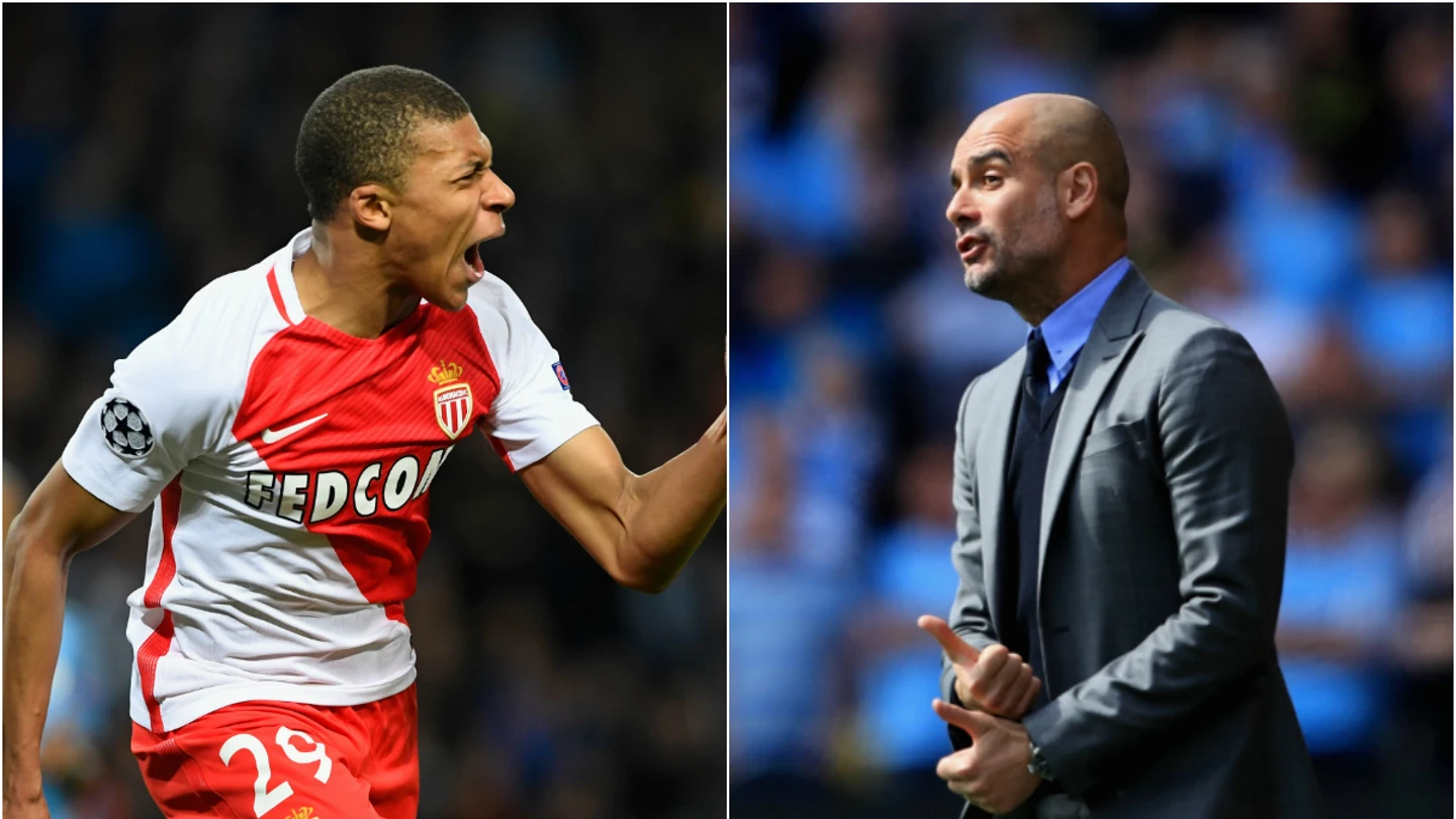 Mbappé y Guardiola Mbappé y Guardiola