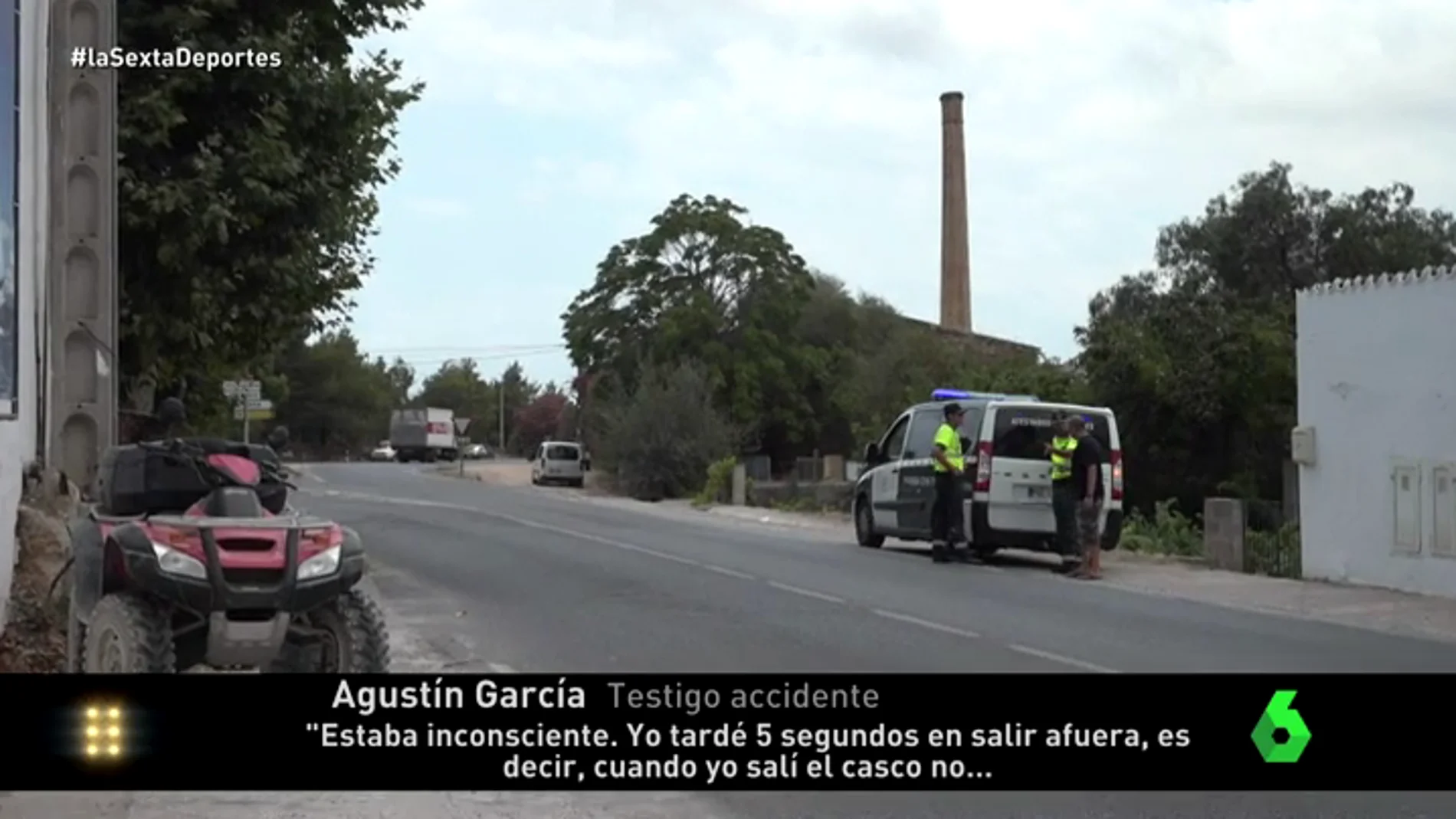 Un testigo del accidente de Ángel Nieto: "El quad salió volando hacia la furgoneta y él chocó contra el suelo"