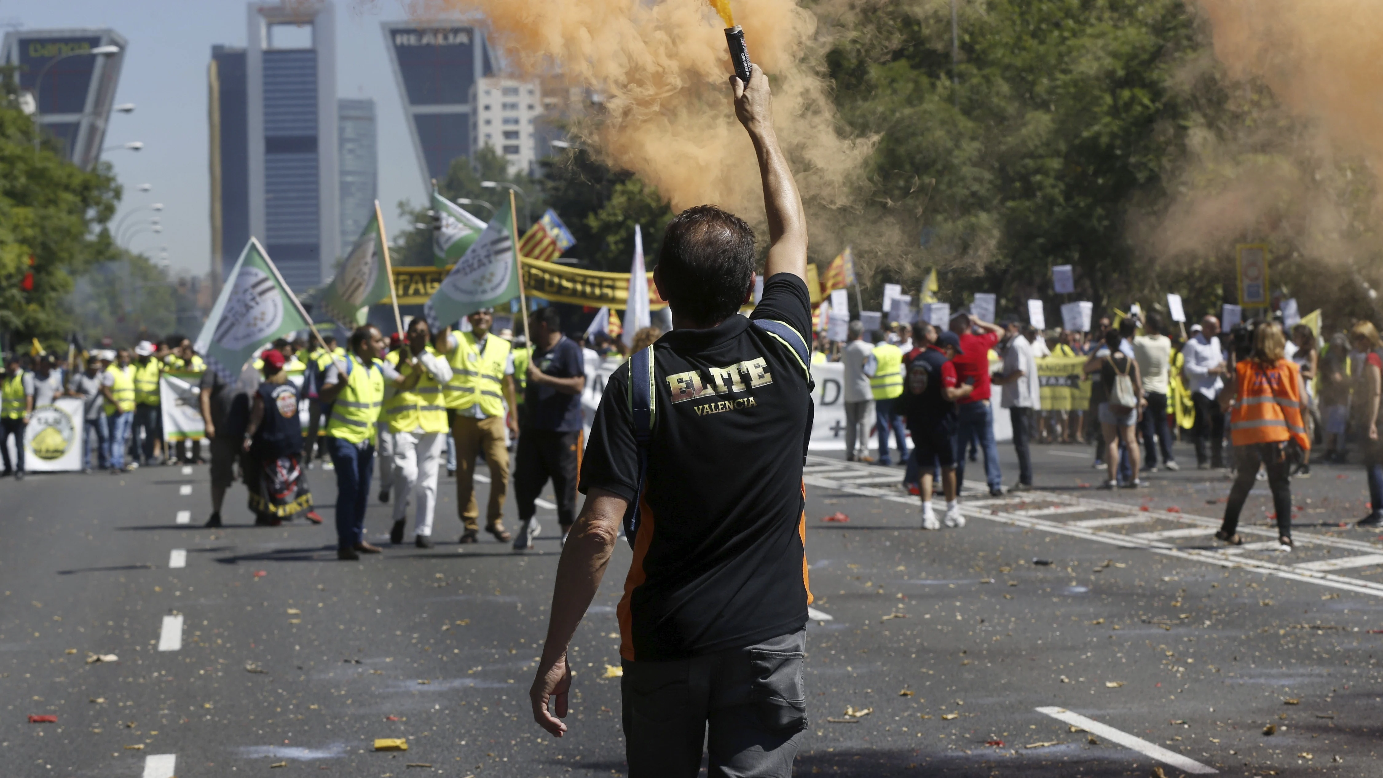 Manifestación de taxistas en Madrid