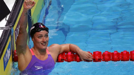 Mireia Belmonte, tras ganar el Oro en la prueba de los 200 metros mariposa Mireia Belmonte, tras ganar el Oro en la prueba de los 200 metros mariposa